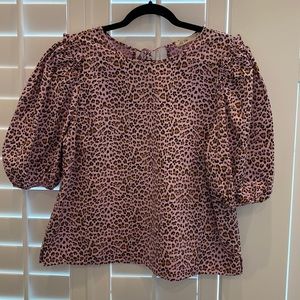 Pink Leopard Print Top